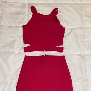 BEBE Hot Pink Bandage Dress